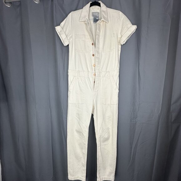 Everlane Women's ECRU The Super Soft Coverall Denim Button Up 0/C35/W36/L26.5 - Picture 2 of 13